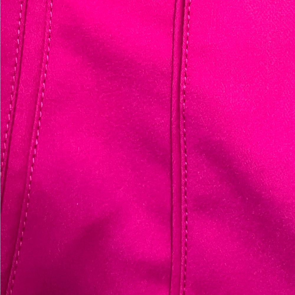 WHBM BLAZER JACKET HOT PINK 3/4 SLEEVES STRETCH SILVER ZIPPER SIZE 8 MEDIUM - Picture 14 of 16